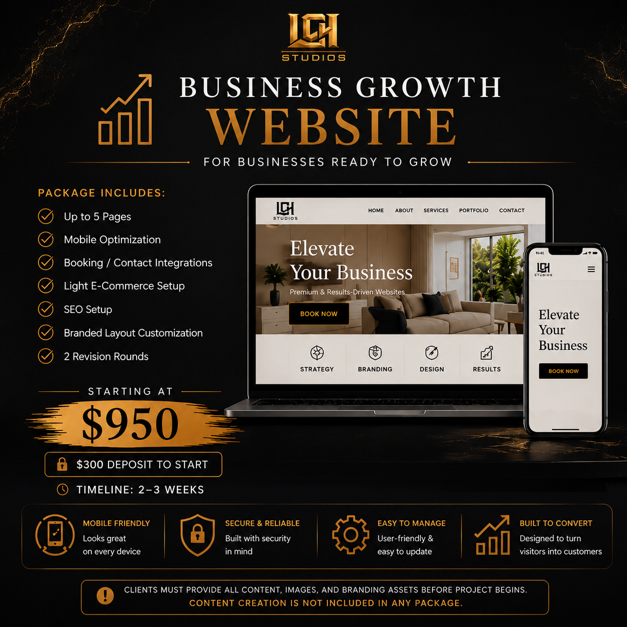 Business Growth Website | $300 Deposit